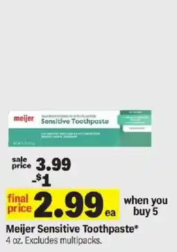 Meijer Meijer Sensitive Toothpaste offer