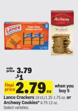 Meijer Lance Crackers or Archway Cookies offer