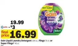 Meijer Gain liquid laundry detergent offer