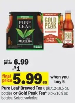 Meijer Pure Leaf Brewed Tea or Gold Peak Tea offer