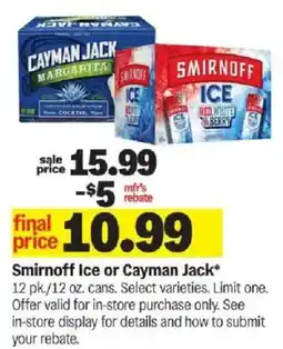 Meijer Smirnoff Ice or Cayman Jack offer