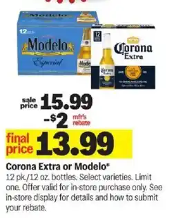 Meijer Corona Extra or Modelo offer