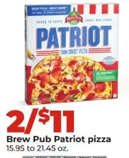 Hy-Vee Brew Pub Patriot pizza offer
