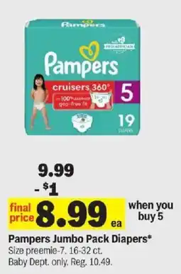 Meijer Pampers jumbo pack diapers offer