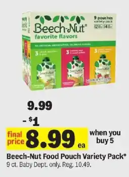 Meijer Beech-Nut Food Pouch Variety Pack offer