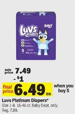 Meijer Luvs Platinum Diapers offer