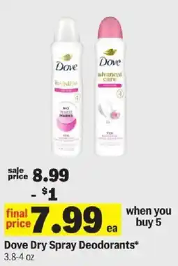 Meijer Dove Dry Spray Deodorants offer