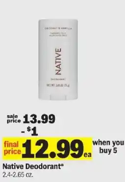 Meijer Native Deodorant offer