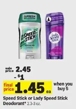 Meijer Speed Stick or Lady Speed Stick Deodorant offer