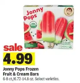 Meijer Jonny Pops Frozen Fruit & Cream Bars offer