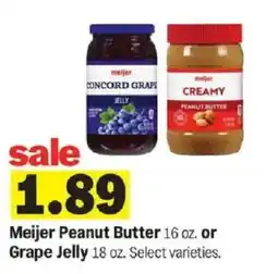 Meijer Meijer Peanut Butter or Grape Jelly offer