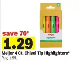 Meijer Meijer 4 Ct. Chisel Tip Highlighters offer