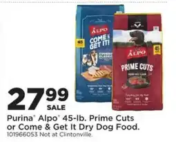 Mills Fleet Farm Purina Alpo 45-lb. Prime Cuts or Come & Get It Dry Dog Food offer