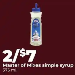 Hy-Vee Master of Mixes simple syrup offer