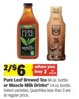 Meijer Pure Leaf Brewed Tea or Muscle Milk Drinks offer