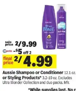 Meijer Aussie Shampoo or Conditioner or Styling Products offer
