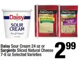 Super King Markets Daisy Sour Cream or Sargento Sliced Natural Cheese offer