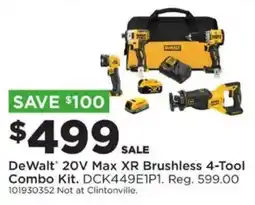 Mills Fleet Farm DeWalt 20V Max XR Brushless 4-Tool Combo Kit offer