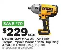 Mills Fleet Farm DeWalt 20v max xr 1/2" high torque impact wrench with hog ring anvil offer