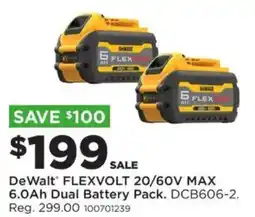 Mills Fleet Farm DeWalt FLEXVOLT 20/60V MAX 6.0Ah Dual Battery Pack offer