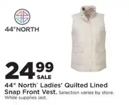 Mills Fleet Farm 44Β° North Ladies' Quilted Lined Snap Front Vest offer