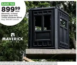 Mills Fleet Farm Maverick 5-Panel Dagger Dual with Tinted Windows Blind offer