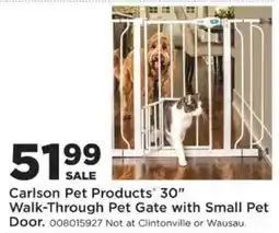 Mills Fleet Farm Carlson Pet Products 30" Walk-Through Pet Gate with Small Pet Door offer