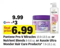 Meijer Pantene Pro-V Miracles or Nutrient Blends or Aussie Ultra Wonder Hair Care Products offer