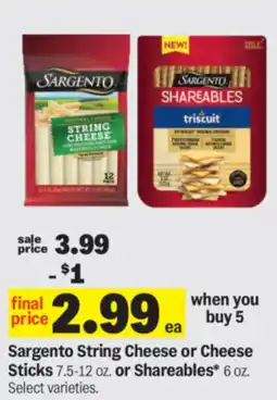 Meijer Sargento String Cheese or Cheese Sticks or Shareables offer