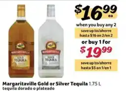 Fresco y Más Margaritaville Gold or Silver Tequila offer