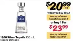 Fresco y Más 1800 silver tequila offer