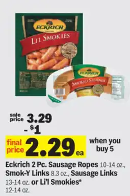 Meijer Eckrich sausage ropes, smok-y links, sausage links or li'l smokies offer
