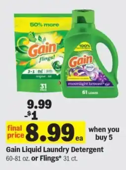 Meijer Gain Liquid Laundry Detergent offer