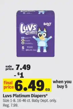 Meijer Luvs Platinum Diapers offer