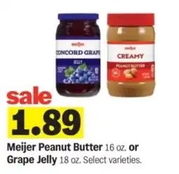 Meijer Meijer Peanut Butter or Grape Jelly offer