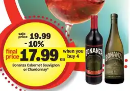 Meijer Bonanza Cabernet Sauvignon or Chardonnay offer