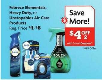 Family Dollar Febreze Elementals, Heavy Duty Or Unstopables Air Care Products offer