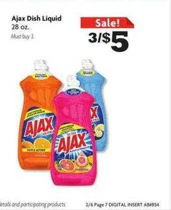 Family Dollar Ajax Dish Liquid offer