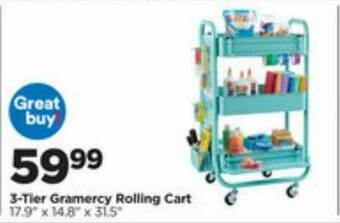 Michaels 3-Tier Gramercy Rolling Cart offer