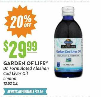 Natural Grocers Garden Of Life Dr. Formulated Alaskan Cod Liver Oil Lemon offer