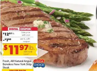 Fresh, All-Natural Angus Boneless New York Strip Steak