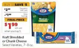 Family Fare Kraft shredded or chunk cheese offer