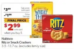 Family Fare Nabisco Ritz or Snack Crackers offer