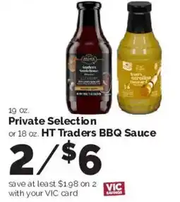 Harris Teeter Private Selection or HT Traders BBQ Sauce offer