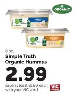 Harris Teeter Simple Truth Organic Hummus offer