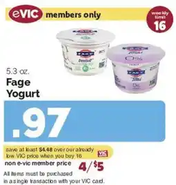 Harris Teeter Fage Yogurt offer
