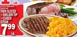 C Town U.S.D.A. Choice Beef, Thin Sliced Sirloin Tip Cubed Steak offer
