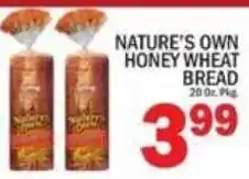 C Town Nature's Own Honey Wheat Bread offer