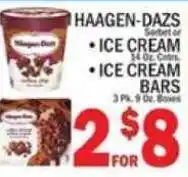 C Town Haagen-Dazs ice cream or ice cream bars offer