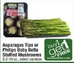 Star Market Asparagus Tips or Philips Baby Bella Stuffed Mushrooms offer